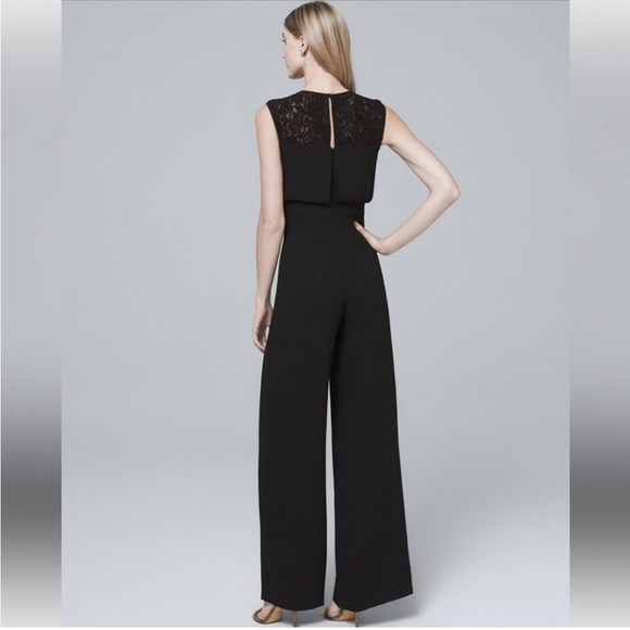 White House Black Market Wide Leg Lace Jumpsuit - Picture 3 of 16